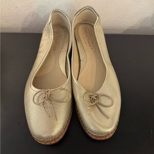 Cole Haan Women’s All Day Ballet Gold Flats Size 9.5